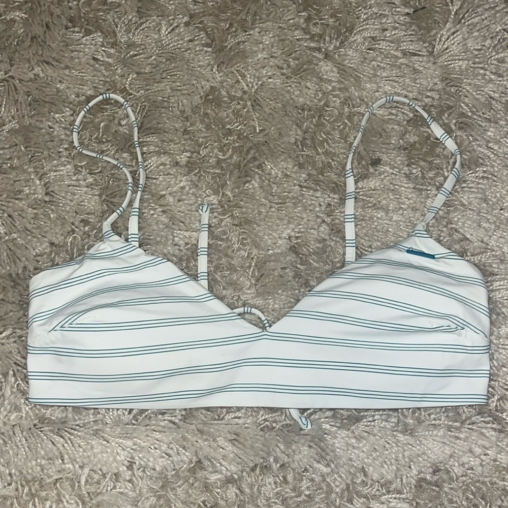 ROXY teal striped swimsuit top